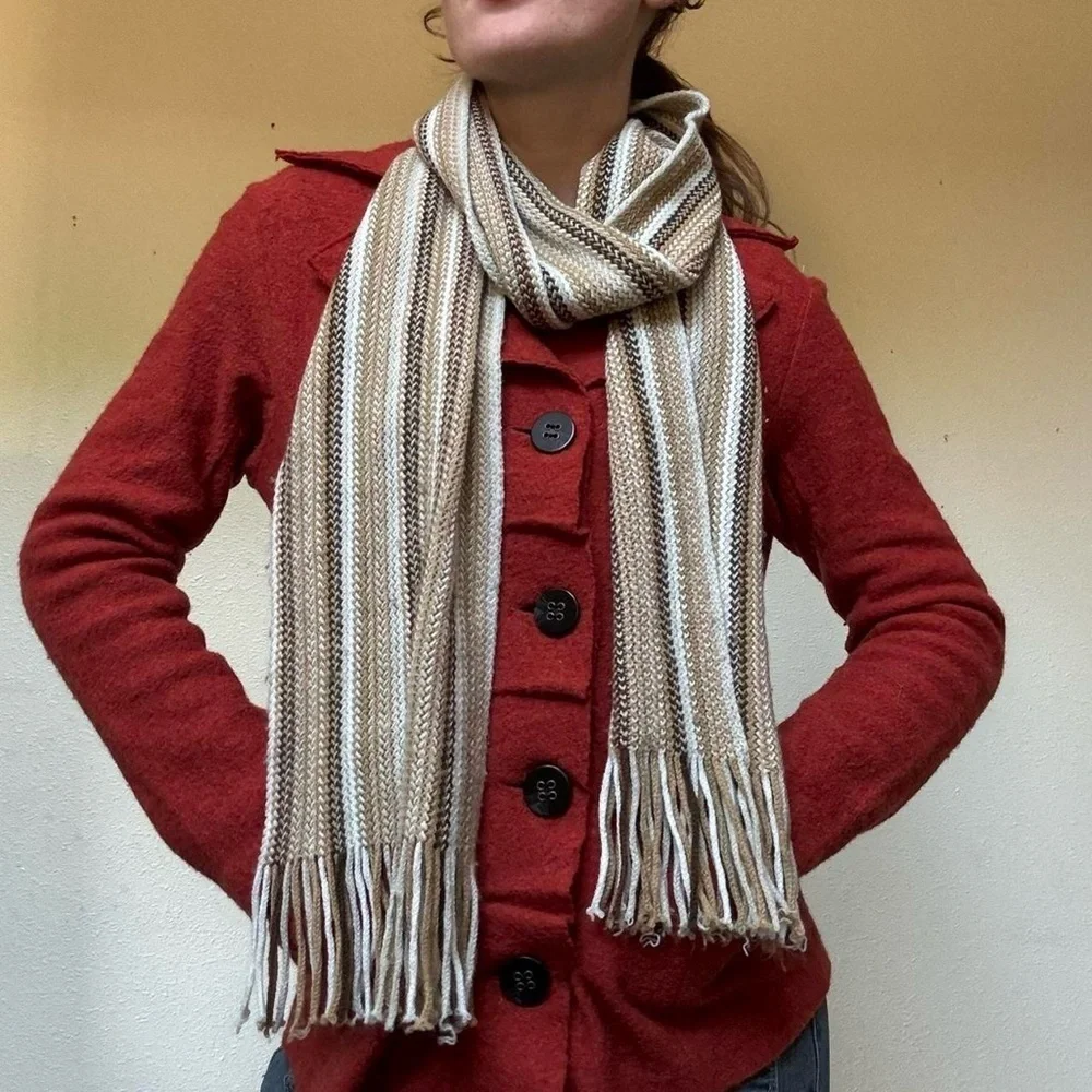 Cozy striped brown scarf